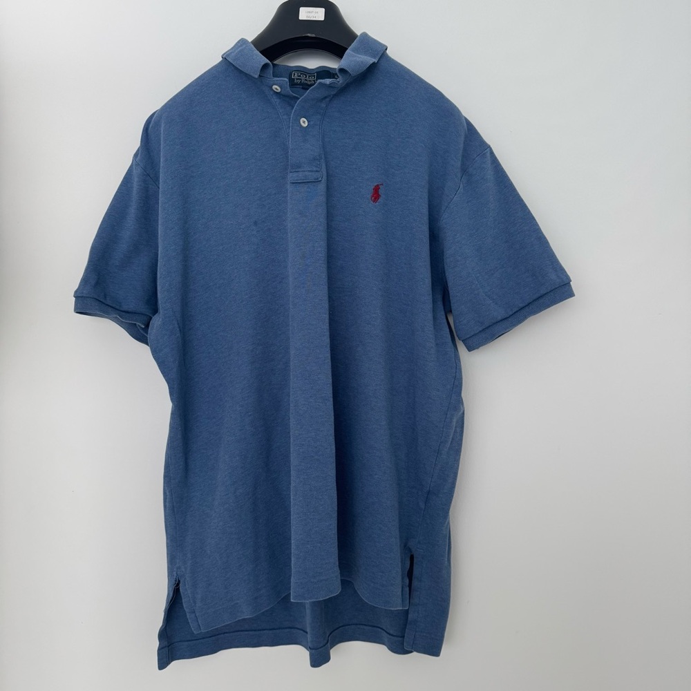 Vintage 90s Polo Ralph Lauren Blue Polo Shirt Men’s Large Y2K